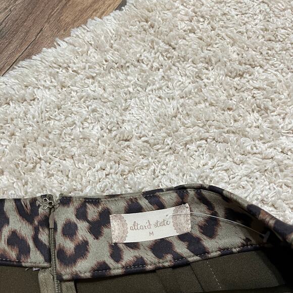 Altar'd State Leopard Print Faux Suede Wrap A-Line High Waisted Mini Skirt NWOT - Picture 4 of 5